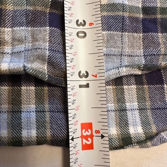 Sid Mashburn Men’s Size Small Flannel Shirt Blue Green Ivory Multicolor Plaid - Picture 6 of 7